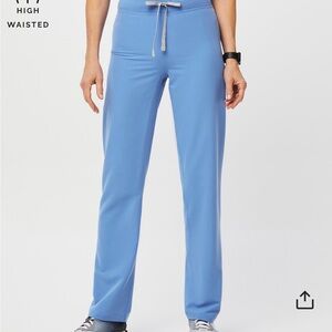 Figs Women's Livingston High-Waisted Scrub Pants Ceil Blue xs
